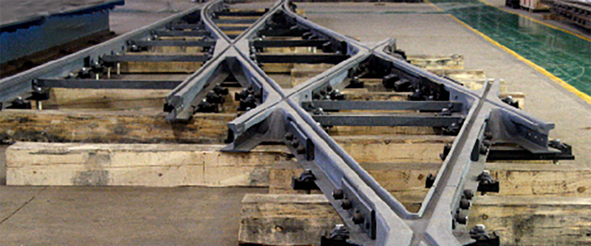 59R2 Grooved Rail 1：6 Double Crossover with 4.5m Space